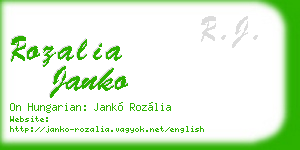 rozalia janko business card